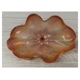 Decorative Handblown Orange Clam Dish