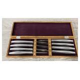 (8) 1947 Gerber Steal Knives in Wood Box