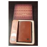 Fossil Leather Trifold Wallet in Tin