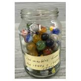 Approx (100) Various Marble in Jar