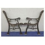 (2) Small Cast Iron Bench Ends