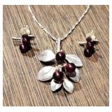 Sterling Silver Necklace & Earring Set