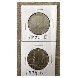 (2) 1972-D & 1979-D Kennedy Half Dollars