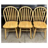 (3) Wooden Chairs