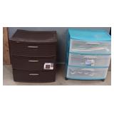 (2) 3-Drawer Storage Containers