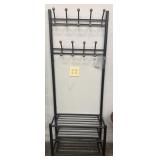 Hall Tree w/ Shoe Rack & Coat Hooks