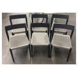 (6) Woven Seat & Metal Patio Chairs