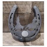 Roping Cowboy Horseshoe Hook
