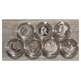 (7) 1 gram Silver Rounds