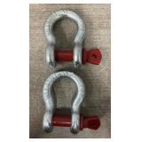 (2) D Ring Shackle 3/4 Red WLL 4 3/4 Ton
