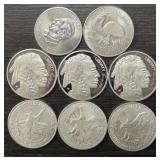 (8) 'COPY' Silver Plated Tokens