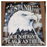 We Stand For Our Nation's Flag & Anthem Metal Sign