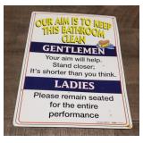 Our Aim Is To Keep This Bathroom Clean Metal Sign