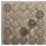 (25) Mercury Head & Roosevelt Dimes