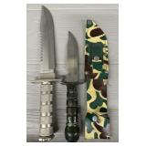 (2) Fixed Blade Survival Knives with Sheath
