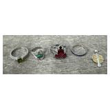 (4) Estate Rings & (1) Earring