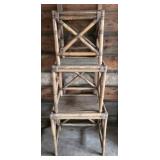 (3) Vintage 1960's Walnut Bamboo Nesting Tables