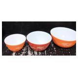 (3) Vintage Wheat Pyrex Bowls