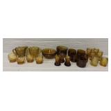 26-Piece Various Amber Glass