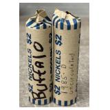 (2) Rolls of Uncirculated & Buffalo Nickels