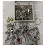 Jewelry Box Full of Various Silver Jewelry