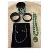 (2) Stone Necklaces & (3) Bangles