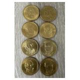 (8) 1907-1911 Presidential Commemorative Dollars