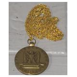 WW2 U.S. Army Brass Metal On Chain