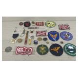 Assortment of Metals, Patches, Pins, etc.