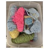 Tote Full of Various Yarn & Flip Flops
