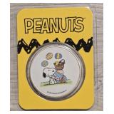 One Ounce Silver Round: Colorized Easter Snoopy