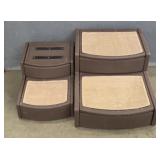(2) Brown Plastic Pet Steps