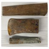 Vintage Axe, Roofing Hammer Head & Splitting Wedge