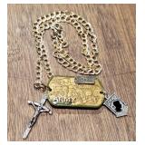 Army Tag & Cross Necklace