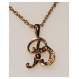 Letter 'B' Pendant w/ Chain