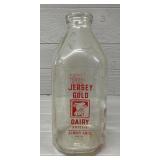 Vintage Jersey Gold Glass Milk Bottle