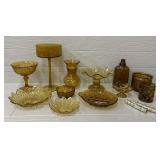 Assorted Amber Glass Pieces