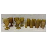 (14) Various Amber Glass Glasses