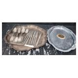 Vintage Serving Trays & Silverware