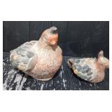 (2) Concrete Garden Quails