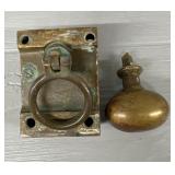 Antique Brass Rim Lock & Handle