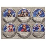 (6) Disney Silver Plated Coins