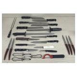 (24) Various Knives and Kitchenware