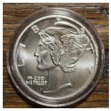 One Ounce Silver Round: Mercury