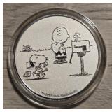 One Ounce Silver Round: Snoopy & Charlie Brown