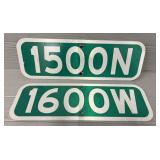 (2) Metal Road Signs