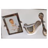 Baby Silver Tone Cup/ Spoon Pitcher Frame