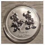 One Ounce Silver Round: Mickey & Minnie