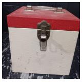 Vintage Metal Case With 45 Albums