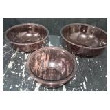 (3) Purple Pyrex Glass Bowls